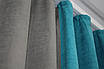 Комбіновані (2шт. 1х2,9м.) штори з мікровелюра. Колір бірюзовий з сірим. Код 014дк (835-966ш) 11-0115, фото 6