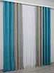 Комбіновані (2шт. 1х2,9м.) штори з мікровелюра. Колір бірюзовий з сірим. Код 014дк (835-966ш) 11-0115, фото 5