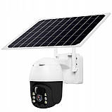IP WiFI камера відеоспостереження повортна 2 Мп із сонячною панеллю Вулична камера нічного бачення на акумуляторі (v380Pro), фото 2