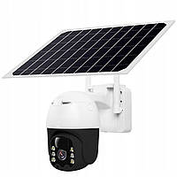 IP Wi-FI камера видеонаблюдения повортная 2 Мп с солнечной панелью (v380Pro) Уличная камера ночного видения