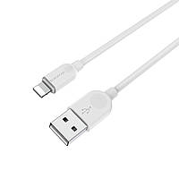 Кабель BOROFONE BX14 USB to iP 2.4A, 1m, PVC, TPE connectors, White