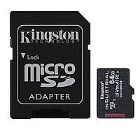 MicroSDXC (UHS-1 U3) Kingston Industrial 64Gb class 10 V30 А1 (adapter SD)