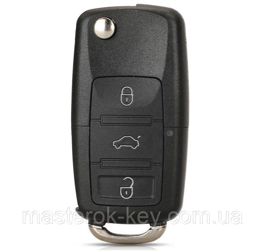 Корпус викидного ключа для автомобіля VOLKSWAGEN Passat, Caddy, Jetta, Golf 3 лезо HU66 3 кнопки