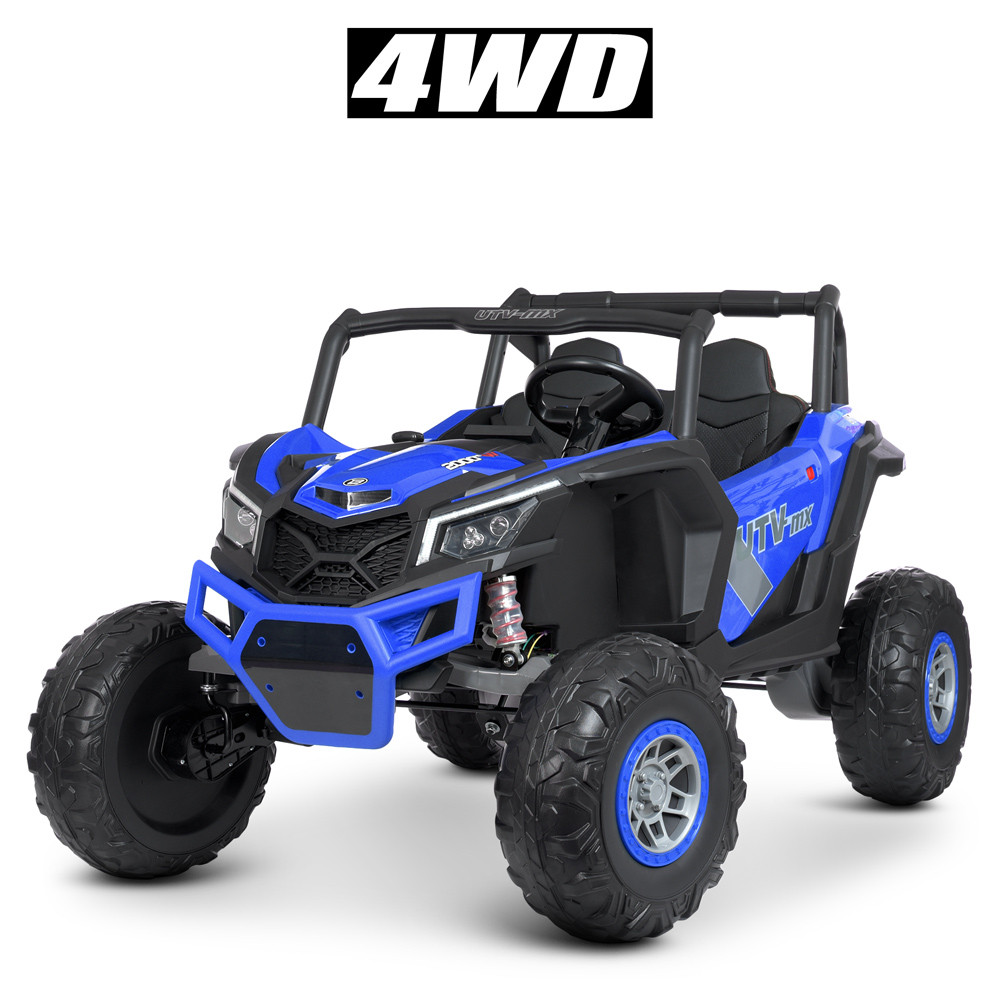 Дитячий електромобіль (4 мотори по 45W, MP4, MP3, USB, двомісний) Баггі Bambi M 4567EBLR-4-2 Синій, фото 1