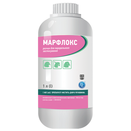 МАРФЛОКС (МОКСИФЛОКСАЦИН, СУЛЬФАТ КОЛІСТИНУ) 1 літр, фото 1