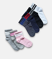 Носки высокие детские со спортивной резинкой Twinsocks р.18-20(29-31),22-24(34-37) черный, серый, розовый