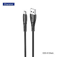 Кабель CHAROME C20-01 Кабель USB-A для зарядки и передачи данных Micro Черный