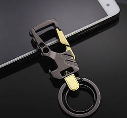 Брелок-карабін для ключів Army Gray метал. Чоловіча брелок-відкривачка для ключів