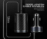Автомобільний зарядний пристрій CHAROME C7 4-Port Front and Back Seat Car Charger Black, фото 3