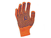 Перчатки (перчатки) рабочие с ПВХ-изображением Мастер №564 10р ХБ40/ПЕ60 оранжевые 7класс ТМ Master BOB OS