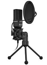 Професійний всеспрямований конденсаторний мікрофон Marvo MIC-03 на штативі USB, фото 3