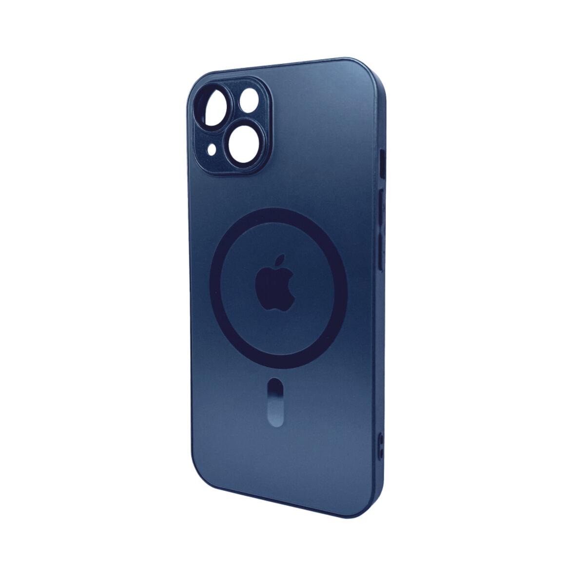 Чохол для смартфона AG Glass Matt Frame Color MagSafe Logo for Apple iPhone 15 Navy Blue