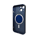 Чохол для смартфона AG Glass Matt Frame Color MagSafe Logo for Apple iPhone 15 Navy Blue, фото 2