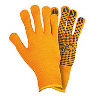 Перчатки трикотажные с точечным ПВХ покрытием утепленные р10 (оранжевые) КРАТНО 12 парам GRAD (9442375)/s39848