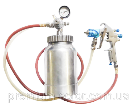 Бак нагнітальний 2,2 л + фарбопульти 2,0 мм + шланг 2 м пневматичний Air Pro 77-2QT, фото 1
