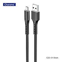 Кабель CHAROME C22-01 USB-A кабель для зарядки и передачи данных из алюминиевого сплава Micro, черный