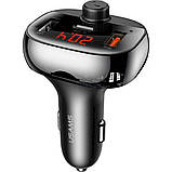 АЗП Usams US-CC143 C25 50W 2A+C 3 Ports Digital Display Wireless FM Car Charger, фото 3