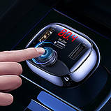 АЗП Usams US-CC143 C25 50W 2A+C 3 Ports Digital Display Wireless FM Car Charger, фото 6
