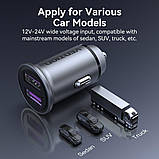 Автомобільний зарядний пристрій Vention Two-Port USB A+A(30/30) Car Charger Gray Mini Style Aluminium Alloy Type (FFEH0), фото 2