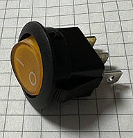 Переключатель круглый с подсветкой MIRS-101-8C ON-OFF 3-х контактный, 6,5A, 220V, жёлтый