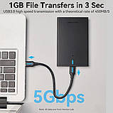 Зовнішня кишеня для накопичувача Vention 2.5 Inch SATA Hard Drive Enclosure (USB 3.0 Micro-B) Black (KPAB0), фото 4