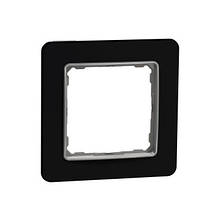 Рамк 1-пост шт чорн скло Sedna Elements
