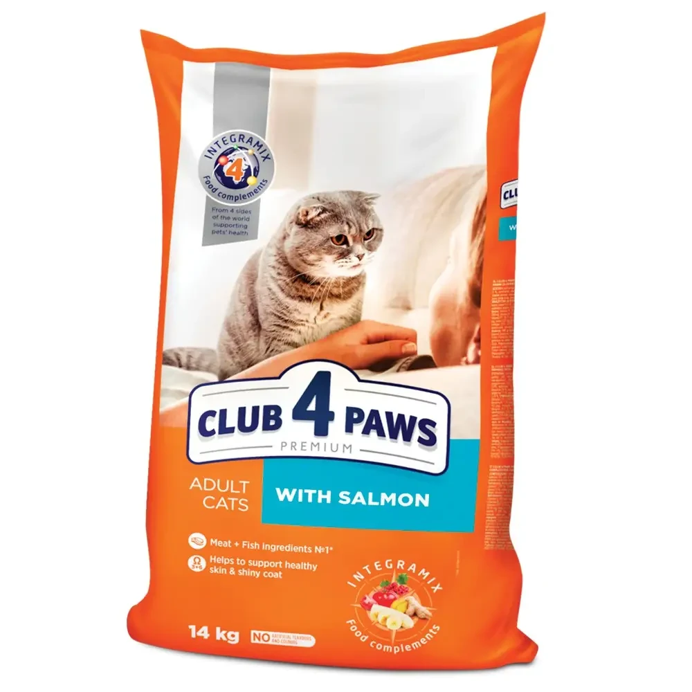 Сухий корм для дорослих котів Club 4 Paws Premium 14 кг (лосось), фото 1