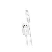 Кабель HOCO X1 USB to Micro 2.4A, 2м, ПВХ, разъемы ПВХ, Белый