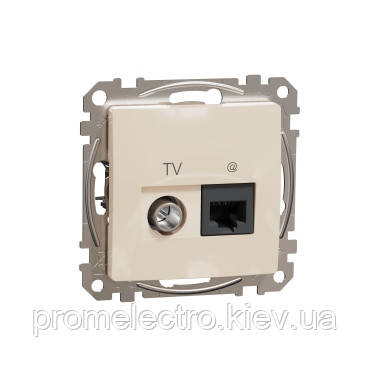 RJ45 CAT6 UTP -TV інд Беж Sedna Design