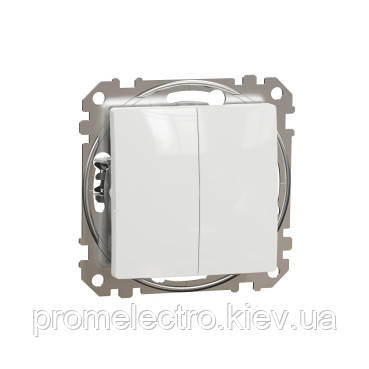Двоклав. вимикач Білий Sedna Design
