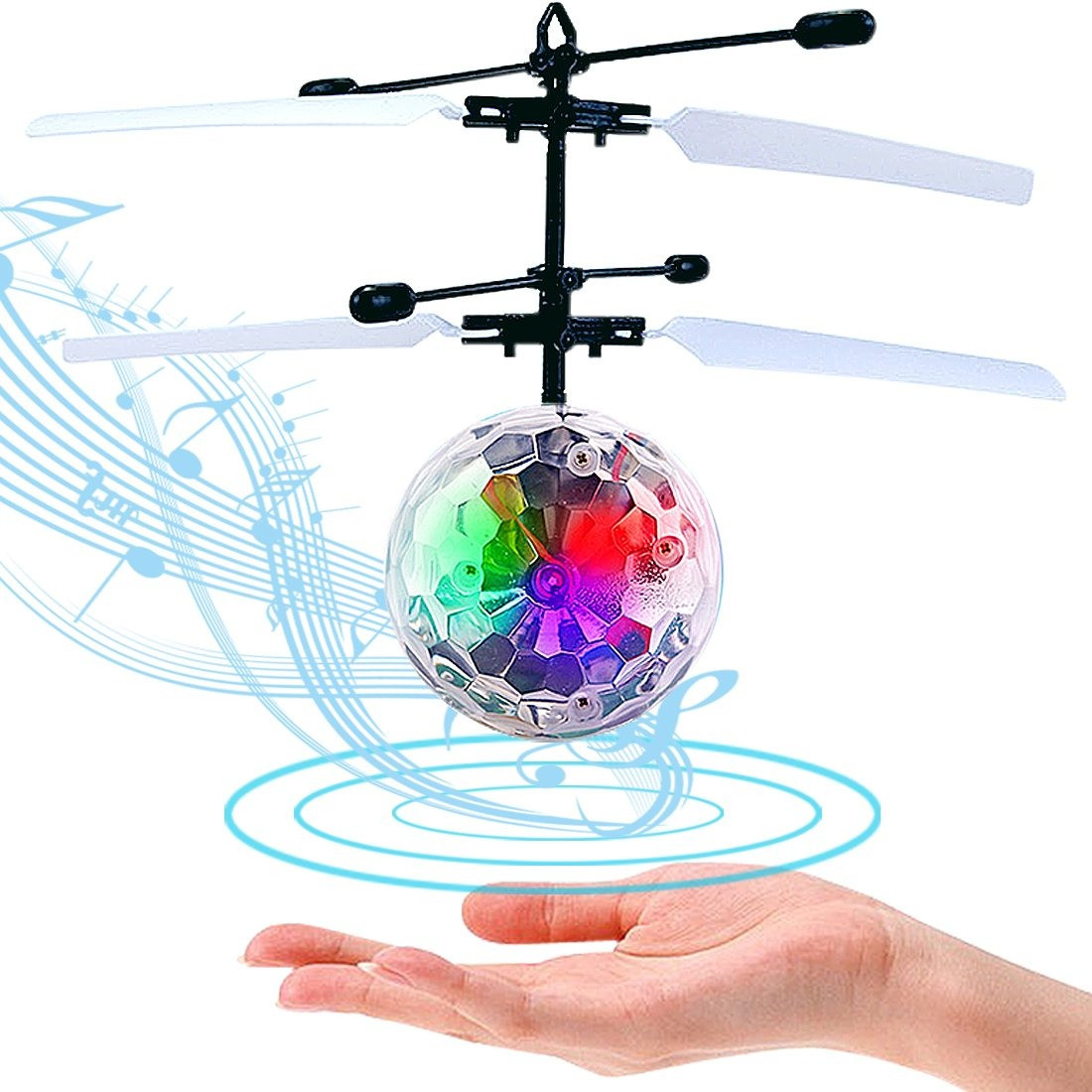 Индукционная сенсорная игрушка летит от руки Летающая игрушка Интерактивный светящийся летающий шар PLC - фото 1 - id-p2066192882