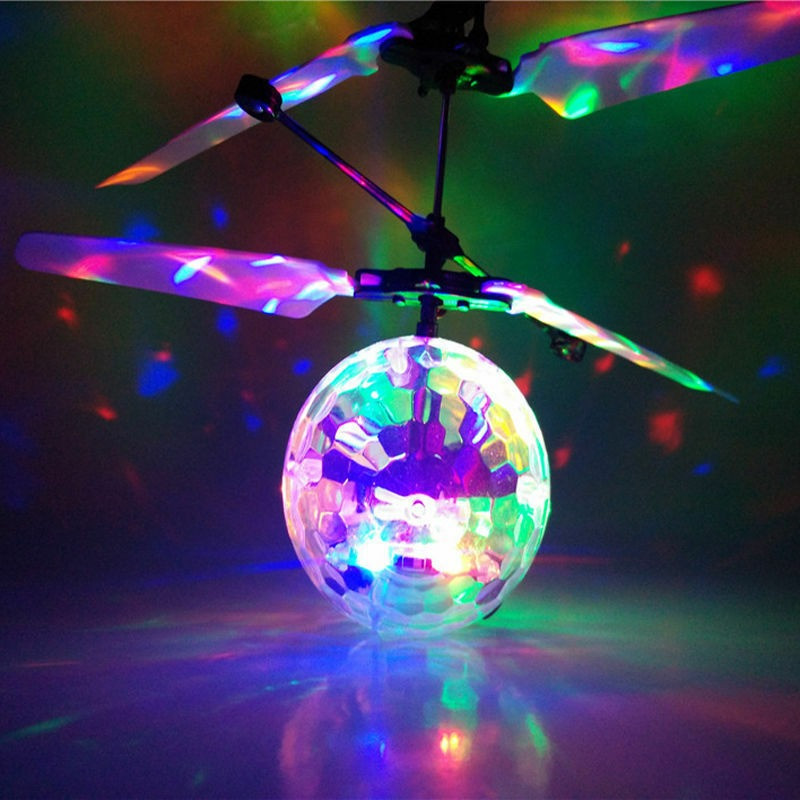 Индукционная сенсорная игрушка летит от руки Летающая игрушка Интерактивный светящийся летающий шар PLC - фото 4 - id-p2066192882