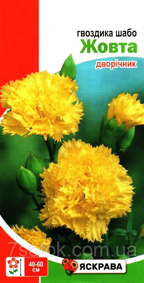 Насіння гвоздики Шабо Жовта, ТМ Яскрава, 0,1г