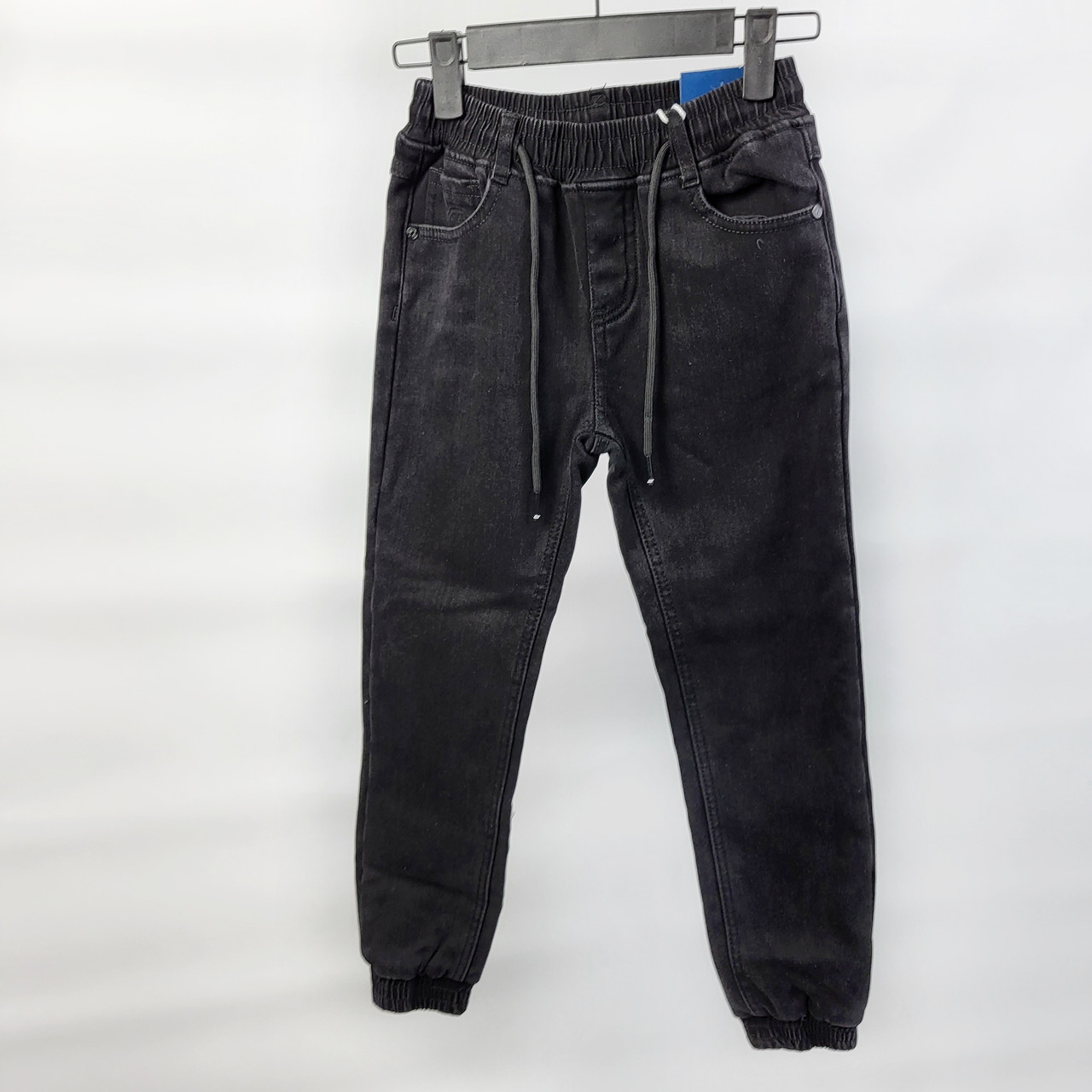 Дитячі чорні джинси джогери на флісі для хлопчика на 6,7,8,9 років