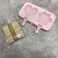 Форма силиконовая для мороженного и конфет с силиконовой крышкой Stenson 4416 розовая
