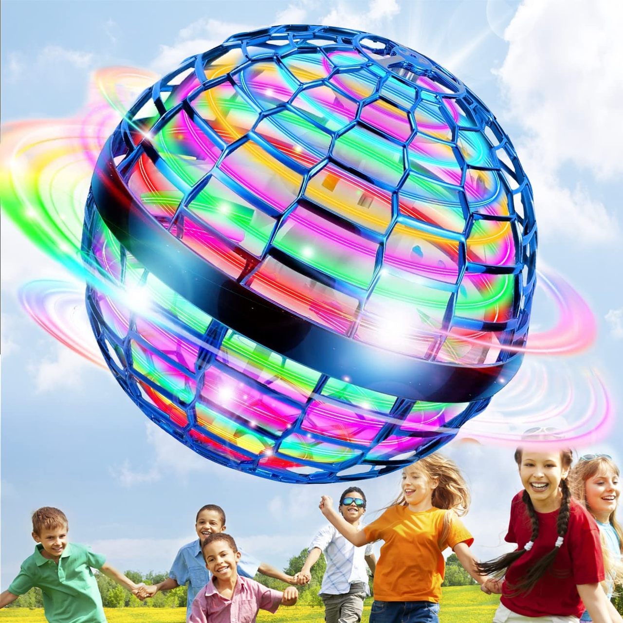 Летающий шар Спиннер NovaFly Spinner электрическая игрушка левитирующий бумеранг с LED подсветкой 95мм PLC - фото 8 - id-p2066202240