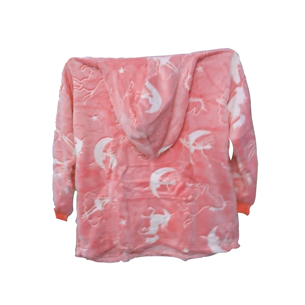 Плед толстовка с рукавами и капюшоном 60x85см худи халат оверсайз кофта для дома флисовая Розовый PLC - фото 4 - id-p2066207425