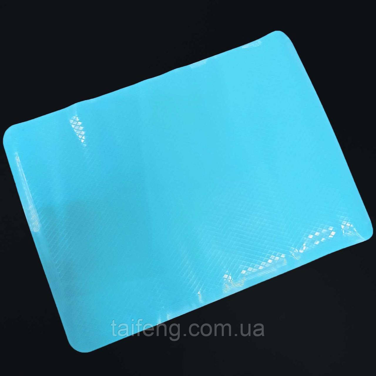 Килимок силіконовий для випікання рифлений 37 х 27 см блакитний Stenson