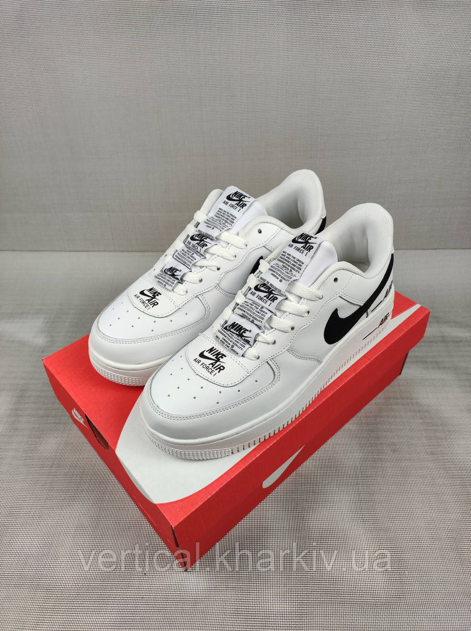 Кроссовки Nike Air Force 1 Double White & Black Мужские 41-45 - фото 1 - id-p2066224405