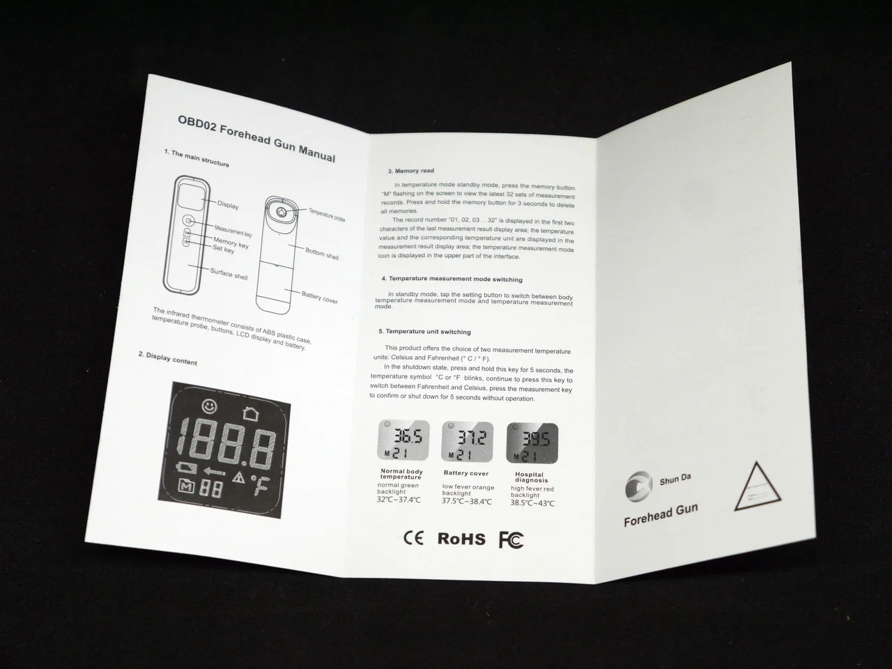 Электронный бесконтактный инфракрасный градусник Shun Da (WT001) , детский цифровой термометр PLC - фото 3 - id-p2066194623