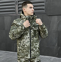 Тактическая Куртка Зимняя Winter Jacket Motive Пиксель Прорезиненная Плащевка, Куртка Мужская Короткая Зима