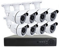 Комплект видеонаблюдения на 8 камер Full hd набор система видеонаблюдения для улицы дома дачи PLC