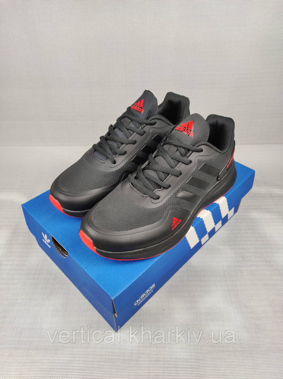 Мужские кроссовки Adidas Glide Black&Red 41-46 - фото 1 - id-p2066224472