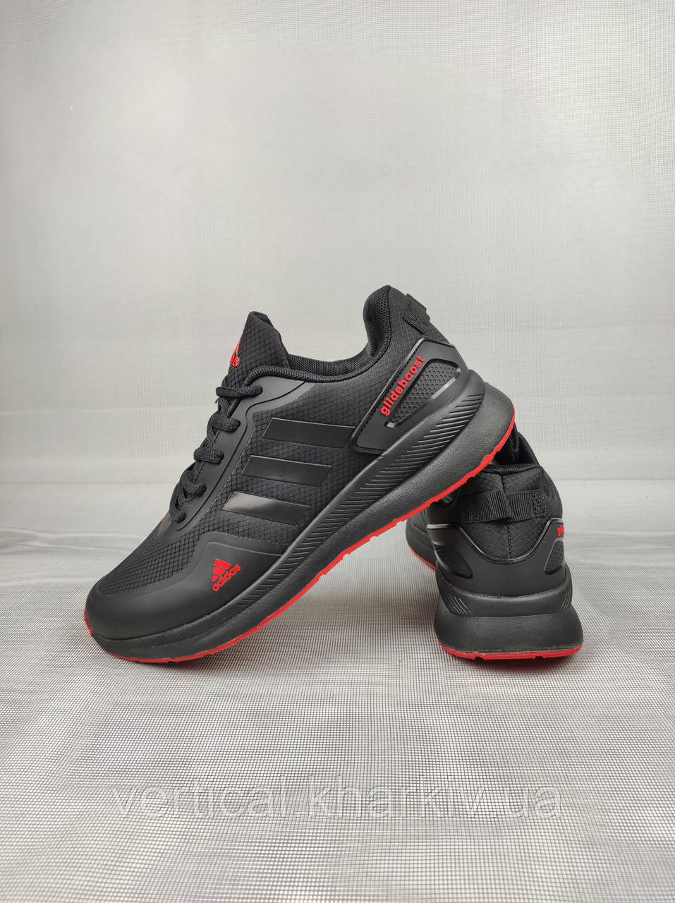 Мужские кроссовки Adidas Glide Black&Red 41-46 - фото 4 - id-p2066224472