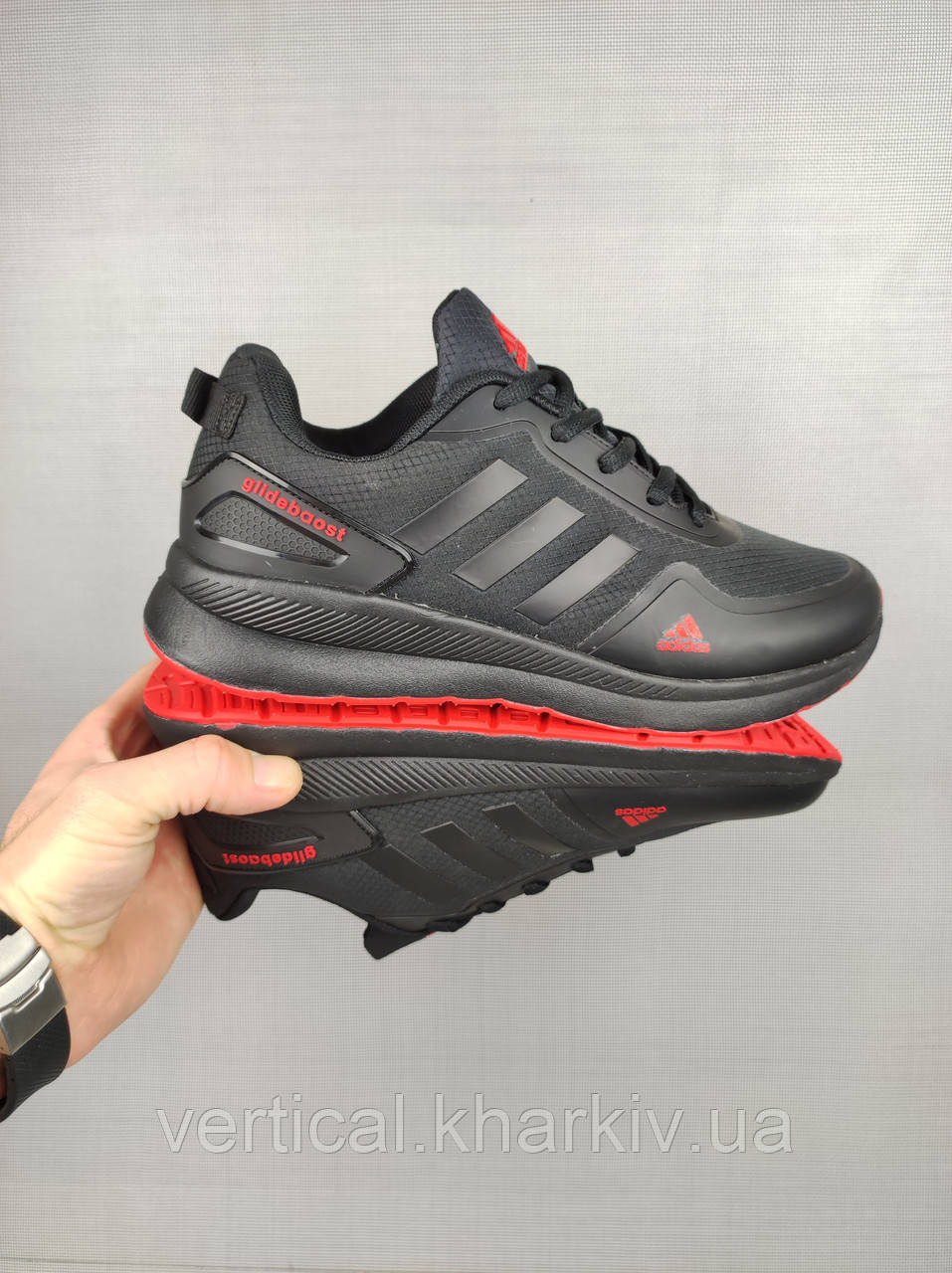 Мужские кроссовки Adidas Glide Black&Red 41-46 - фото 7 - id-p2066224472