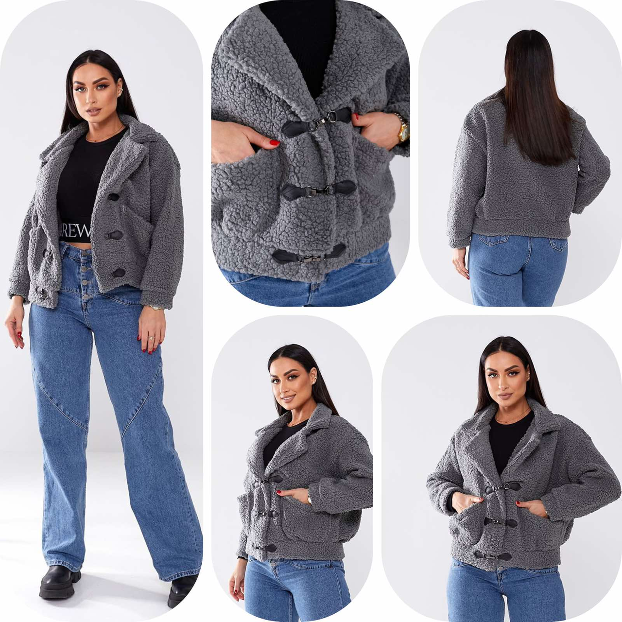 Жіноча куртка штучне хутро (р-ри: 42-48 та 50-54) K550-3 вир-во Україна., фото 1