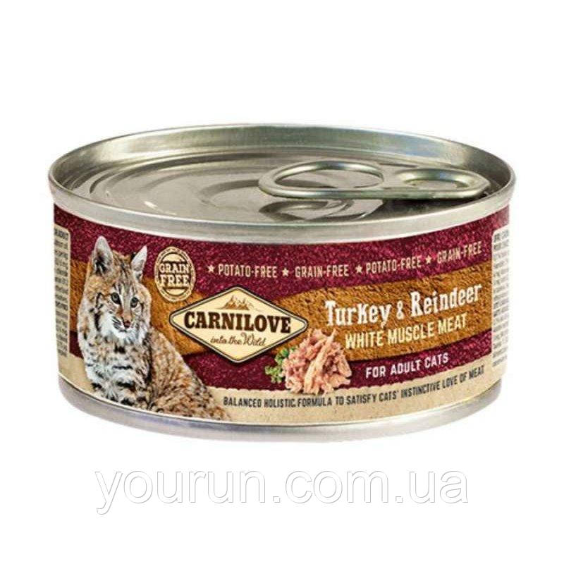 Carnilove Turkey&Reindeer Cat Adult консерви для котів з індичкою та північним оленем 100 гр, фото 1