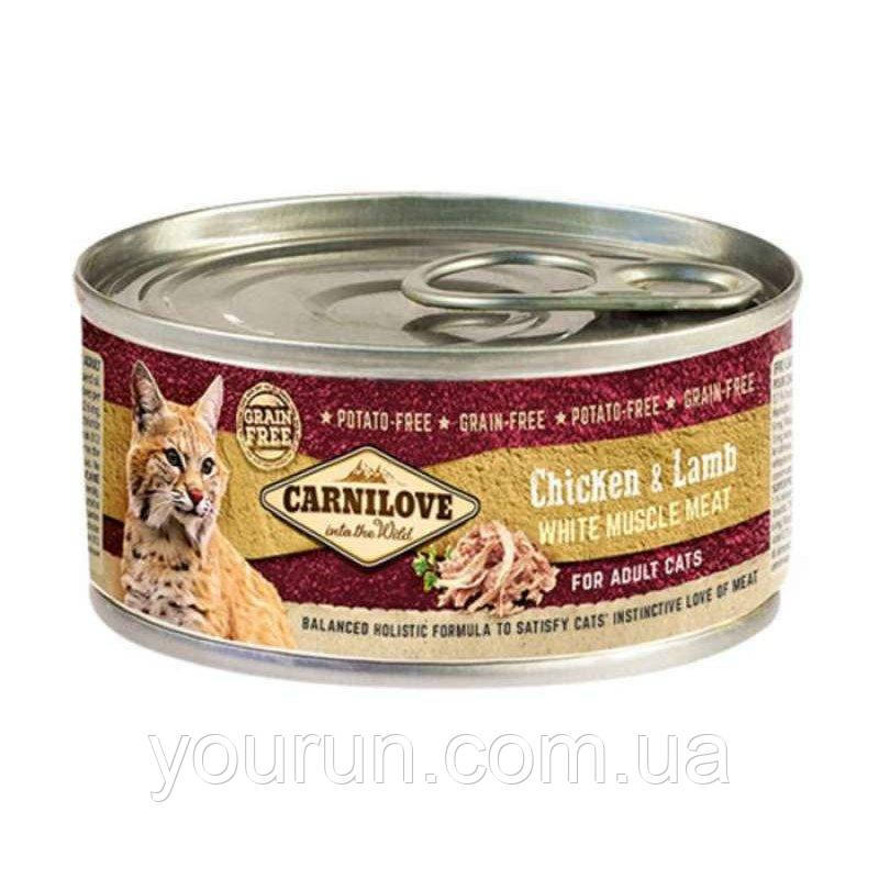 Carnilove Chicken&Lamb Cat Adult консерви для котів з куркою та ягням 100 гр, фото 1
