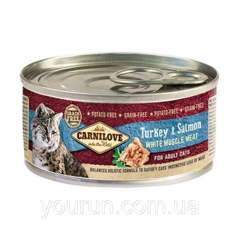 Carnilove Turkey&Salmon Cat Adult консерви для котів з індичкою та лососем 100 гр, фото 1