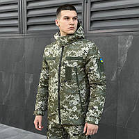 Тактическая Куртка Зимняя Winter Jacket Motive Пиксель Прорезиненная Плащевка, Куртка Мужская Короткая Зима L